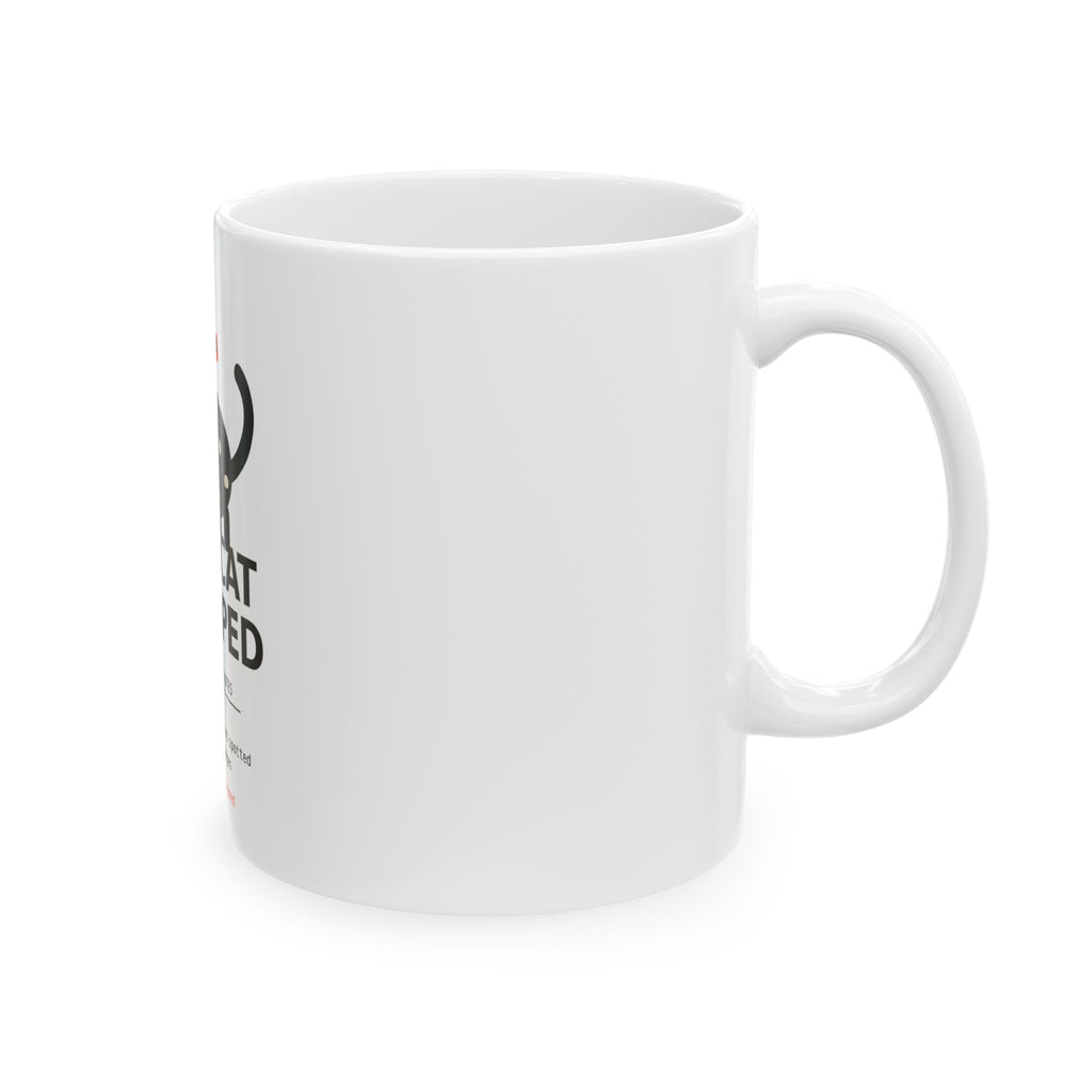 New Cat Dropped Mug, Patch Notes Cat Coffee Mug, 11oz
