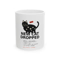 New Cat Dropped Mug, Patch Notes Cat Coffee Mug, 11oz